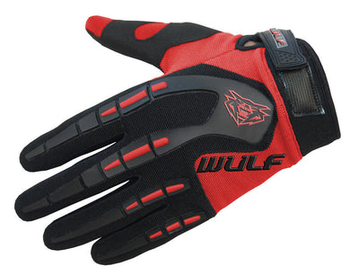 RED - WULFSPORT Cub Attack Kids Junior Motorbike Motocross Gloves - MotoX1 Motocross ATV 