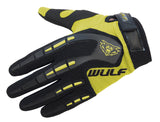 YELLOW - WULFSPORT Cub Attack Kids Junior Motorbike Motocross Gloves - MotoX1 Motocross ATV 