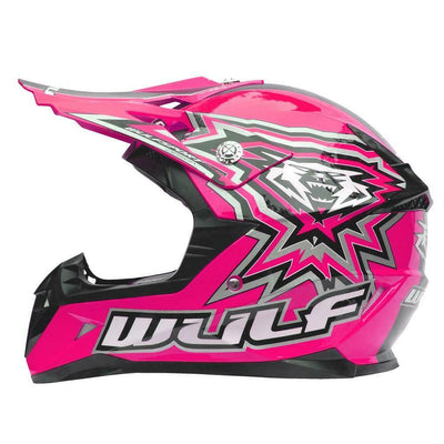 WULFSPORT CUB FLITE-XTRA  KIDS MX HELMET - PINK - MotoX1 Motocross ATV 