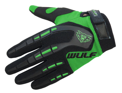 GREEN - WULFSPORT Cub Attack Kids Junior Motorbike Motocross Gloves - MotoX1 Motocross ATV 