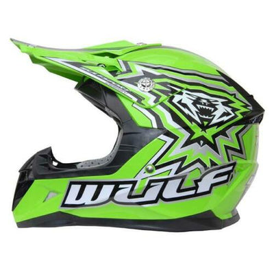 WULFSPORT CUB FLITE-XTRA  KIDS MX HELMET - GREEN - MotoX1 Motocross ATV 