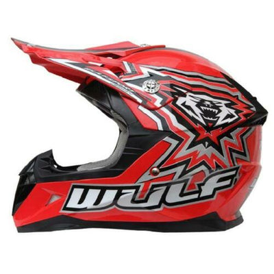 WULFSPORT CUB FLITE-XTRA  KIDS MX HELMET - RED - MotoX1 Motocross ATV 